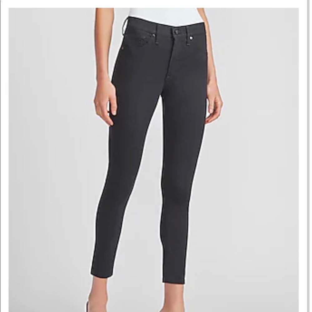 Express Mid Rise Black Skinny Jeans